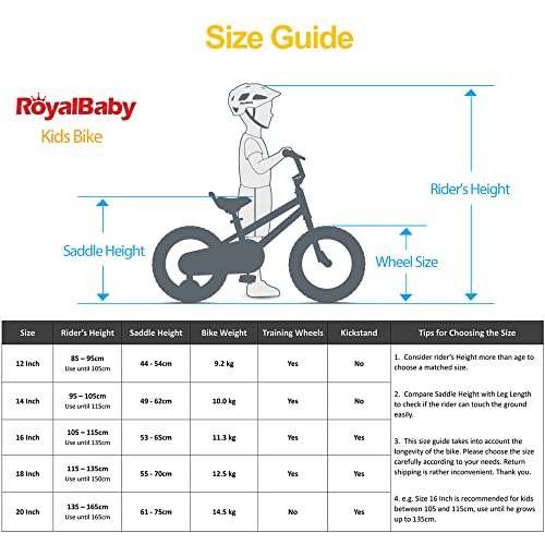 RoyalBaby Bicicletas Infantiles niña niño Freestyle BMX Ruedas auxiliares Bicicleta para niños 18 Pulgadas Rosa