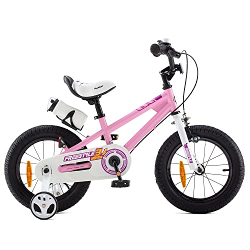 RoyalBaby Bicicletas Infantiles niña niño Freestyle BMX Ruedas auxiliares Bicicleta para niños 18 Pulgadas Rosa