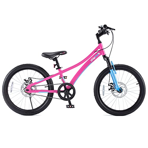 RoyalBaby niños niñas Bicicleta Explorer Bicicleta para 8-12 años suspensión Delantera Bicicleta de Aluminio Bicicletas Infantiles Bicicleta para niños 20 Pulgadas Rosa