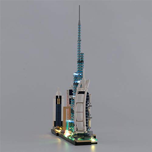 RTMX&kk USB Juego de Luces de para Arquitectura Dubai Modelo de Bloques de Construcción, Kit de Luces Compatible con Lego 21052 (Modelo Lego no Incluido)