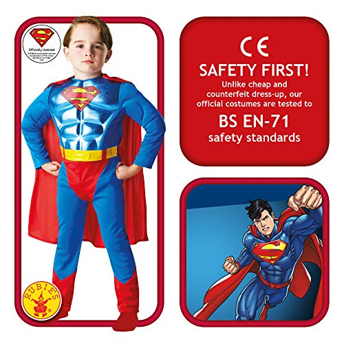 Rubie 's 888191 - Disfraz infantil, diseño de Superman de DC Comics, con pecho metálico, Multicolor, Talla pequeña (3-4 años)