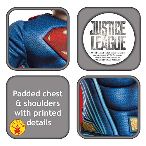 Rubies- Deluxe Superman Justice League Disfraz Infantil, Multicolor, M (5-6 años) (640813-M)