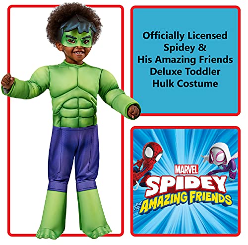 Rubies Disfraz Hulk Preschool Saf, Spidey and His Amazing Friends, para niño Talla 2-3 años (702737-XS)