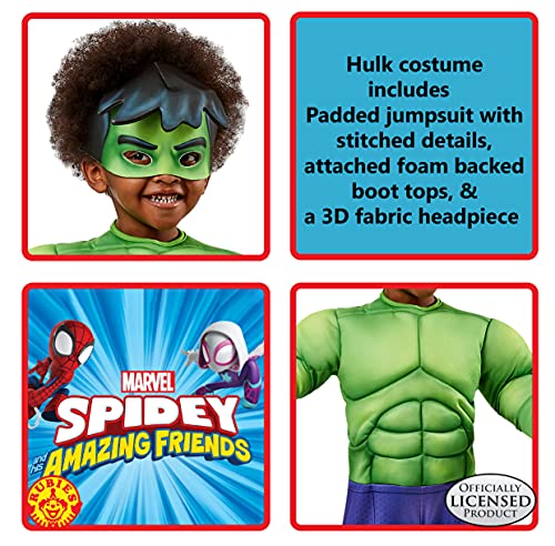 Rubies Disfraz Hulk Preschool Saf, Spidey and His Amazing Friends, para niño Talla 2-3 años (702737-XS)