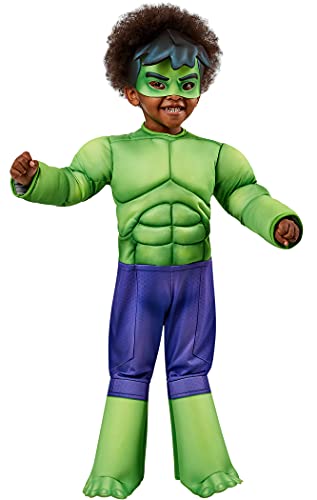 Rubies Disfraz Hulk Preschool Saf, Spidey and His Amazing Friends, para niño Talla 2-3 años (702737-XS)