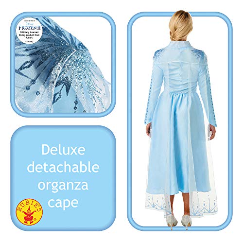 Rubies - Disfraz oficial de Disney Frozen 2, Elsa de lujo, para adultos, talla mediana, para mujer