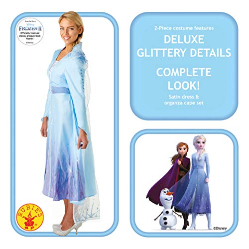 Rubies - Disfraz oficial de Disney Frozen 2, Elsa de lujo, para adultos, talla mediana, para mujer