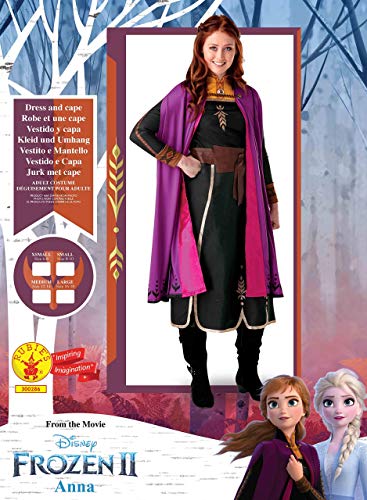 Rubies - Disfraz oficial de Disney Frozen 2, vestido de lujo de Anna, para adultos, talla pequeña