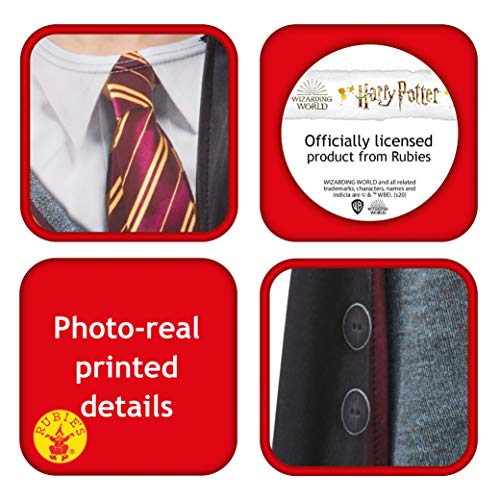 Rubies - Disfraz oficial de Harry Potter Gryffindor de lujo, incluye varita y vasos, tamaño de niños de 11 a 12 años