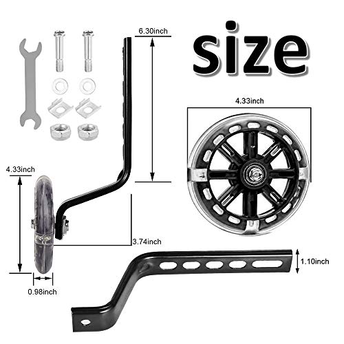 Ruedines,Ruedas de Apoyo Bicicletas Infantil,Bicicleta Infantil Ruedines,Ruedines Bicicleta,Bicicleta Estabilizador Ruedas,Estabilizador de Bicicleta,Ruedas de Entrenamiento de Bicicleta (negro)