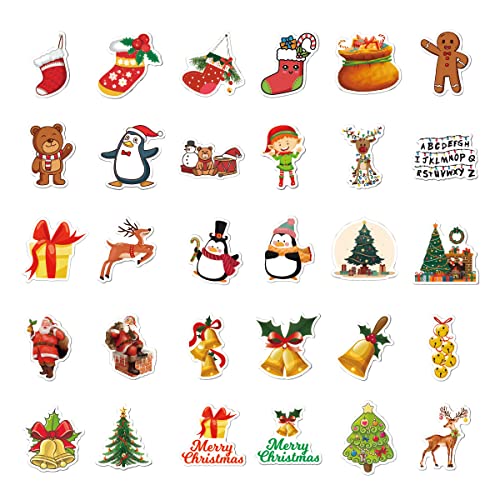 Runmeihe 120 unids pegatinas de Navidad pegatinas de copo de nieve Santa árbol pegatinas de graffiti calcomanías para tarjetas DIY pegatinas de Navidad decoración de fiesta taza laptops Ipad