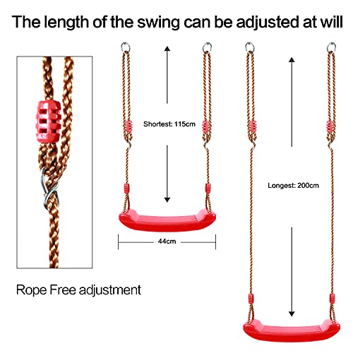 RUNPRISM Exterior Columpio Jardin, Columpios Infantiles, Juego de Asiento de Antideslizante Columpio para Niños, Columpio Ajustable en Altura