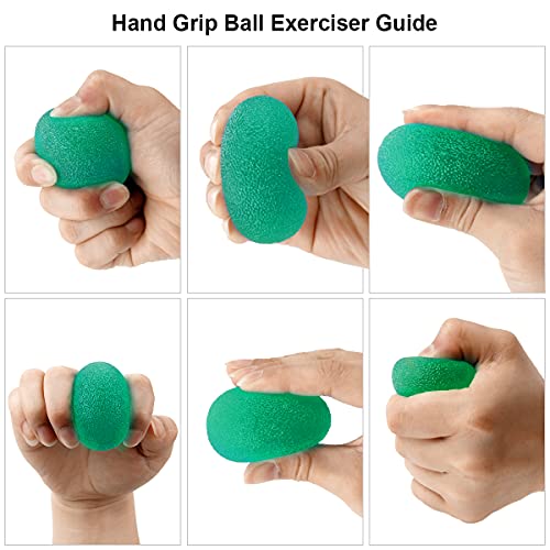 RYACO Bolas Antiestrés, Pelota Rehabilitacion Mano 3PCS para Adultos y Niños, Entrenador de Dedos, gel Alivio Bolas para Amasar, Suaves y Duras - Alivio de la Ansiedad, Entrenamiento de Resistencia