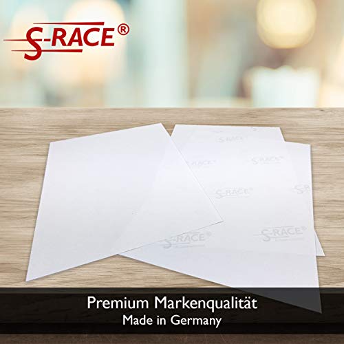 S-RACE Papel de sublimación DIN A4, 100 hojas, 120 g/m², adecuado para impresoras de inyección de tinta con tinta de sublimación, secado rápido, resistente a las manchas