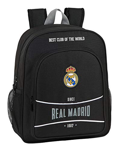 safta 612024640 Mochila Junior niño Adaptable Carro Real Madrid CF, Negro