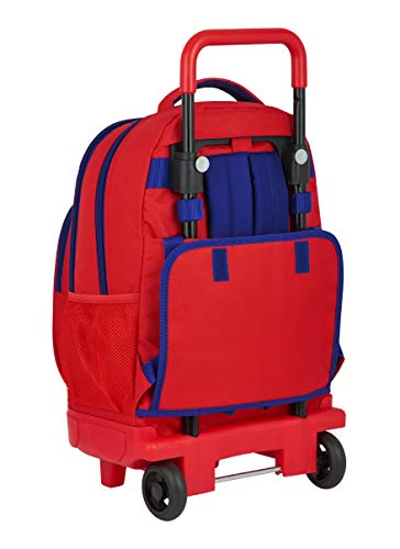 Safta Mochila Escolar con Carro Incluido y Espalada Acolchada de Atlético de Madrid, Multicolor (Atlco. Neptuno)