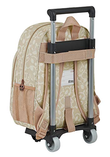 Safta Mochila Infantil de Catrinas Maya, Laura y María con Carro 705, 260x110x340mm, Beige/Marrón Claro