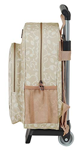 Safta Mochila Infantil de Catrinas Maya, Laura y María con Carro 705, 260x110x340mm, Beige/Marrón Claro