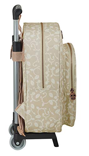 Safta Mochila Infantil de Catrinas Maya, Laura y María con Carro 705, 260x110x340mm, Beige/Marrón Claro