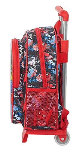 Safta Mochila Infantil de SpiderMan Go Hero con Carro 705, 270x100x330mm, negro/rojo, M