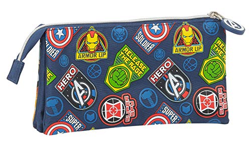 Safta Portatodo Triple de Avengers Heroes Vs Thanos, 220x30x120mm, azul marino/multicolor