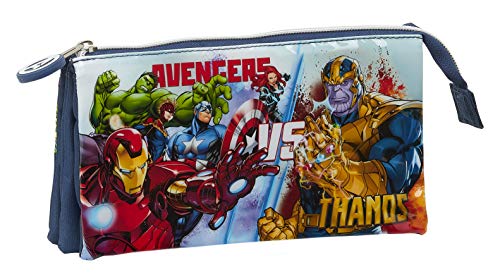 Safta Portatodo Triple de Avengers Heroes Vs Thanos, 220x30x120mm, azul marino/multicolor