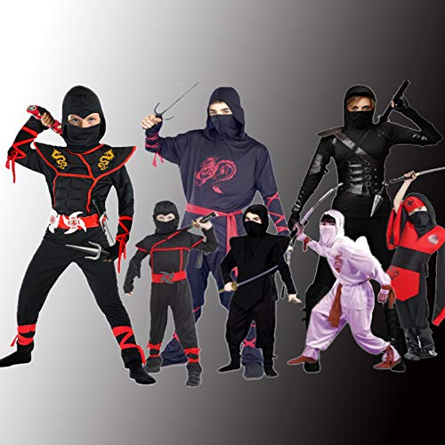 SATKULL Disfraz de ninja para niño, disfraz de lujo, de dragón, ninja, muscular, con accesorios de espuma ninja, los mejores regalos para niños (S-4-5 años)