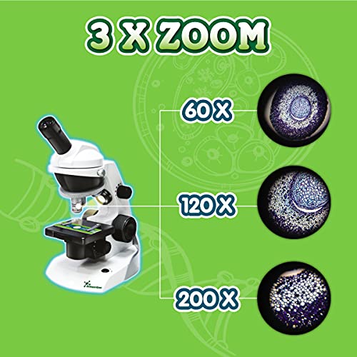 Science4you - Microscopio para Niños - Laboratorio de Quimica y Kit Explorador Incluye Muestras Preparadas y Diapositivas Microscopio - Ciencia para Niños, Juegos Educativos Niños 8-14 Años