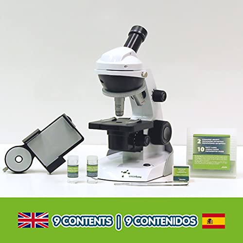 Science4you - Microscopio para Niños - Laboratorio de Quimica y Kit Explorador Incluye Muestras Preparadas y Diapositivas Microscopio - Ciencia para Niños, Juegos Educativos Niños 8-14 Años