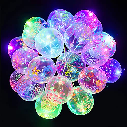 Seglory 50 globos luminosos LED con luz intermitente, bonitos globos para bodas, fiestas, cumpleaños, festivales, Navidad, decoración, incluye pilas, con varillas, soporte y bomba para globos.