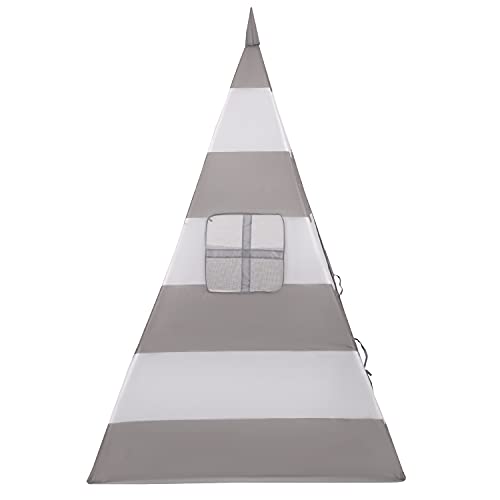 Selonis Tipi Infantil Bicolor SIN Bolas Coloridas Tienda para Niños, Rayas Gris-Blanco