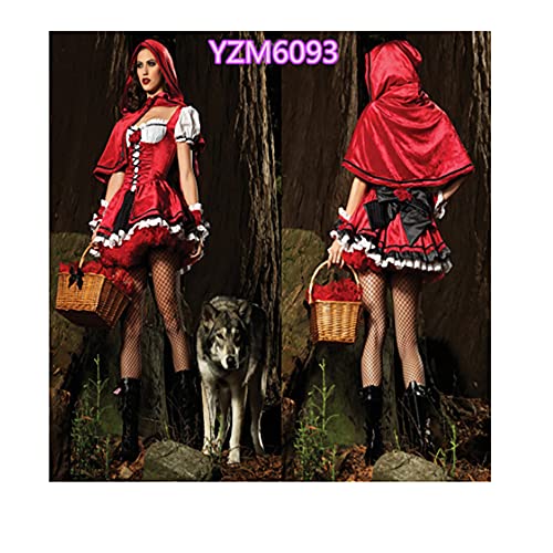 Señoras Adultas Caperucita Roja Capa Con Capucha Libro De Cuentos Disfraz Vestido De Halloween Disfraz De Hada Caperucita Roja Vestido De Princesa Uniforme De Navidad Fiesta Cosplay Rendimiento