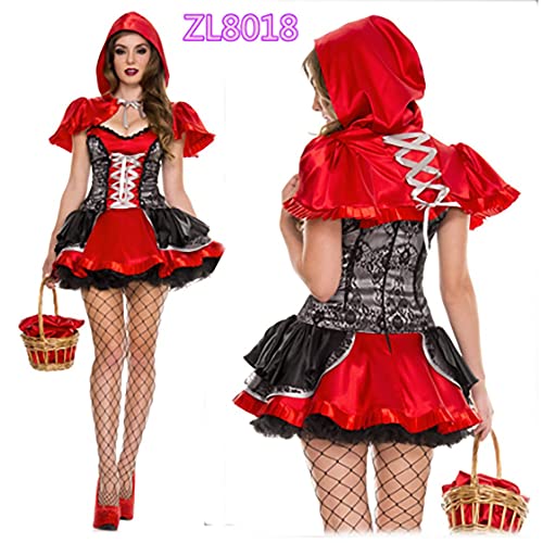 Señoras Adultas Caperucita Roja Capa Con Capucha Libro De Cuentos Disfraz Vestido De Halloween Disfraz De Hada Caperucita Roja Vestido De Princesa Uniforme De Navidad Fiesta Cosplay Rendimiento