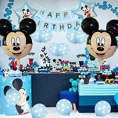 Set de Globos de Mickey Mouse, Banner de Feliz Cumpleaños de Mickey Mouse, Globos de Decoración de Fiesta de Cumpleaños de Mickey Mouse, Se Utiliza para Fiestas de Cumpleaños Infantiles, Etc