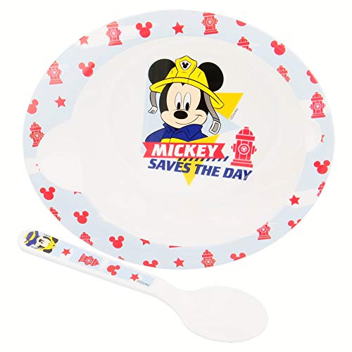 SET MICRO BABY 2 PCS. (CUENCO Y CUCHARA) MICKEY MOUSE - DISNEY - TO THE RESCUE