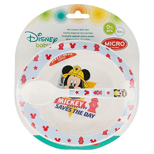 SET MICRO BABY 2 PCS. (CUENCO Y CUCHARA) MICKEY MOUSE - DISNEY - TO THE RESCUE