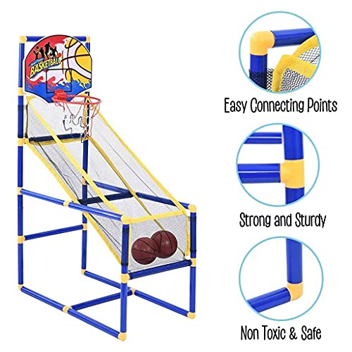 shi xiang shop Aro De Baloncesto De Arcade Interior con 2 Bolas De Baloncesto Y Bomba, Arcade Basketball Hoop Shot Juego, Sistema De Disparo Deportivo Al Aire Libre para Niños