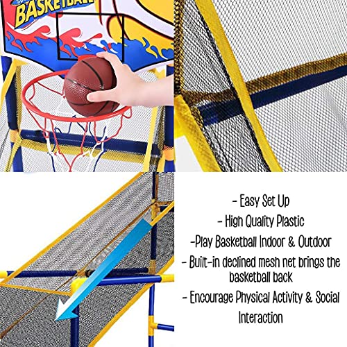 shi xiang shop Aro De Baloncesto De Arcade Interior con 2 Bolas De Baloncesto Y Bomba, Arcade Basketball Hoop Shot Juego, Sistema De Disparo Deportivo Al Aire Libre para Niños