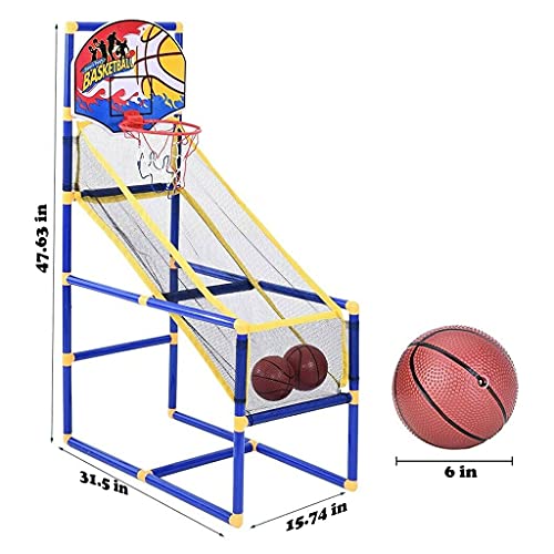 shi xiang shop Aro De Baloncesto De Arcade Interior con 2 Bolas De Baloncesto Y Bomba, Arcade Basketball Hoop Shot Juego, Sistema De Disparo Deportivo Al Aire Libre para Niños