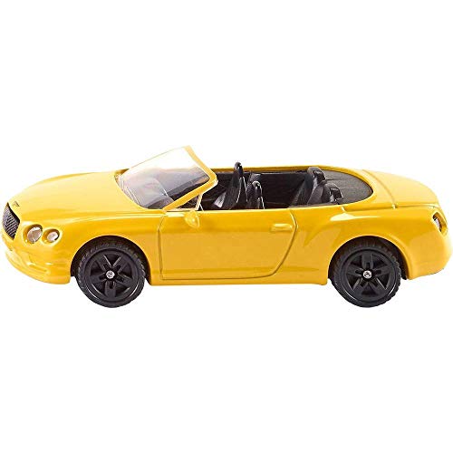 siku 1507, Descapotable Bentley Continental Convertible GT V8, Metal/Plástico, Amarillo, Vehículo de juguete para niños