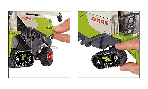 SIKU 4258, Cosechadora combinada Claas Lexion, 1:32, Orugas, Desmontable con remolque, Multifuncional, Metal/Plástico, Verde