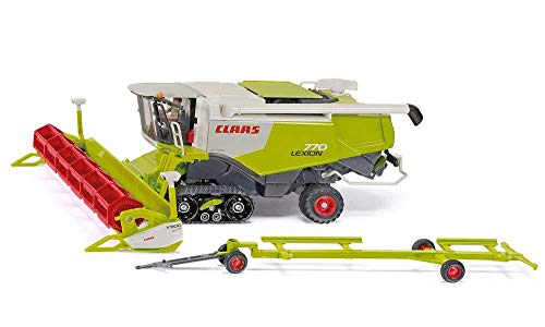 SIKU 4258, Cosechadora combinada Claas Lexion, 1:32, Orugas, Desmontable con remolque, Multifuncional, Metal/Plástico, Verde