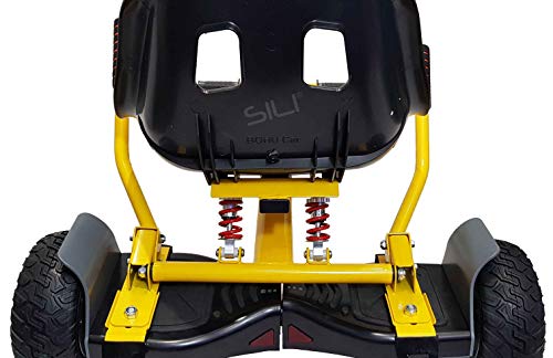 SILI® Kart de suspensión para Todo Terreno para Scooter de Auto Equilibrio de 2 Ruedas, diseño Mejorado con suspensión Debajo del Asiento para máxima Comodidad (Amarillo)