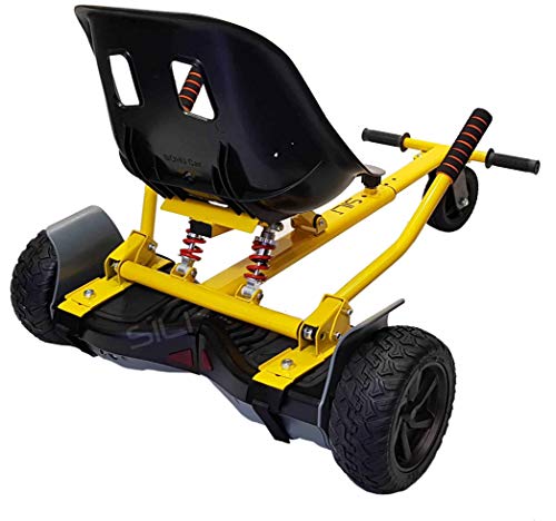 SILI® Kart de suspensión para Todo Terreno para Scooter de Auto Equilibrio de 2 Ruedas, diseño Mejorado con suspensión Debajo del Asiento para máxima Comodidad (Amarillo)