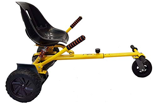 SILI® Kart de suspensión para Todo Terreno para Scooter de Auto Equilibrio de 2 Ruedas, diseño Mejorado con suspensión Debajo del Asiento para máxima Comodidad (Amarillo)