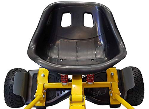 SILI® Kart de suspensión para Todo Terreno para Scooter de Auto Equilibrio de 2 Ruedas, diseño Mejorado con suspensión Debajo del Asiento para máxima Comodidad (Amarillo)