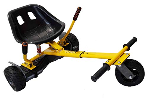 SILI® Kart de suspensión para Todo Terreno para Scooter de Auto Equilibrio de 2 Ruedas, diseño Mejorado con suspensión Debajo del Asiento para máxima Comodidad (Amarillo)