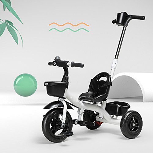 Sillas de paseo Cochecito de bebé Triciclo de empuje de empuje ajustable de altura ajustable creativa para niños, 18 meses - Carro de bebé de 6 meses para niños y niñas, Bicicleta de triciclo de pedal