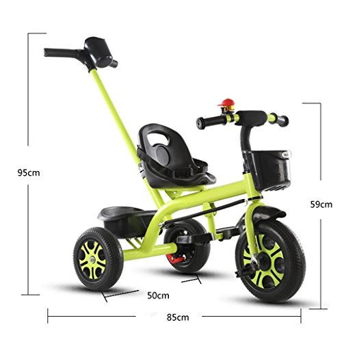 Sillas de paseo Cochecito de bebé Triciclo grande de acero con alto contenido de carbono para niños, altura ajustable desmontable creativa Mango con empuñadura ajustable para bicicleta de niño Tricicl