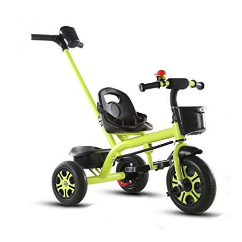 Sillas de paseo Cochecito de bebé Triciclo grande de acero con alto contenido de carbono para niños, altura ajustable desmontable creativa Mango con empuñadura ajustable para bicicleta de niño Tricicl